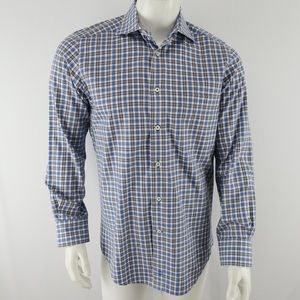 David Donahue Button Up Shirt Mens‎ Small Blue 100% Cotton
